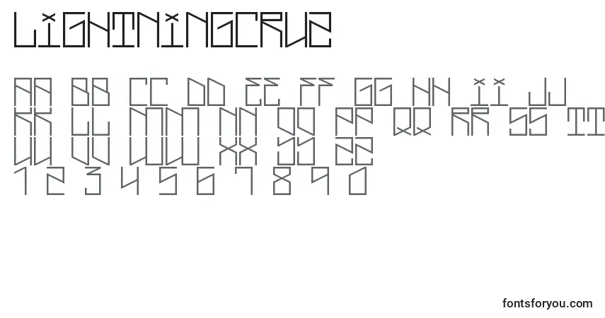 Шрифт LightningCruz – алфавит, цифры, специальные символы