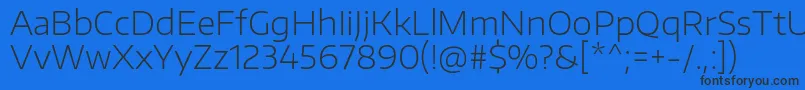 Czcionka EncodesanswideExtralight – czarne czcionki na niebieskim tle