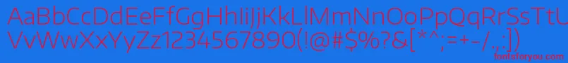 EncodesanswideExtralight Font – Red Fonts on Blue Background