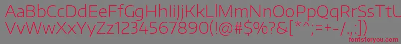 EncodesanswideExtralight Font – Red Fonts on Gray Background