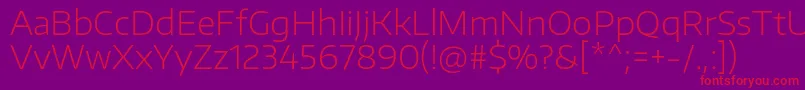 Шрифт EncodesanswideExtralight – красные шрифты на фиолетовом фоне