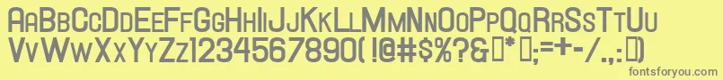 フォントHallandalescbold – 黄色の背景に灰色の文字