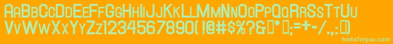 Hallandalescbold Font – Green Fonts on Orange Background