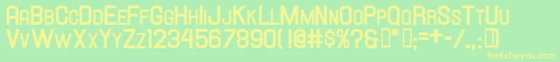 Hallandalescbold Font – Yellow Fonts on Green Background