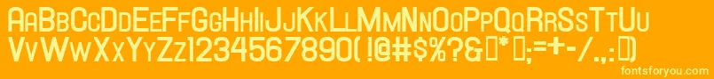 Hallandalescbold Font – Yellow Fonts on Orange Background