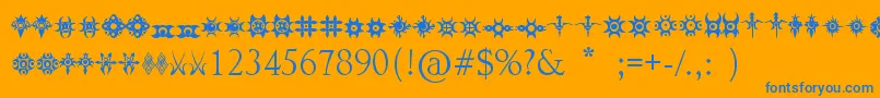 fuente JewelryDesignShapes – Fuentes Azules Sobre Fondo Naranja