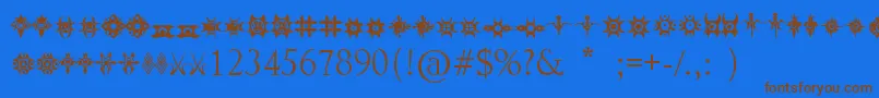 JewelryDesignShapes Font – Brown Fonts on Blue Background