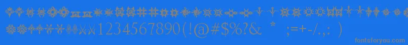 Fonte JewelryDesignShapes – fontes cinzas em um fundo azul