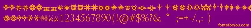 JewelryDesignShapes Font – Orange Fonts on Purple Background