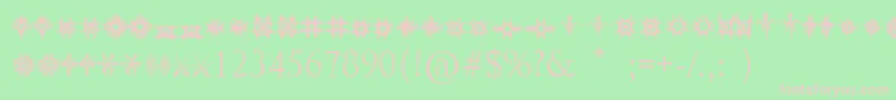 JewelryDesignShapes Font – Pink Fonts on Green Background