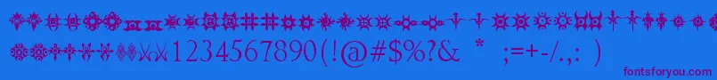 JewelryDesignShapes-Schriftart – Violette Schriften auf blauem Hintergrund