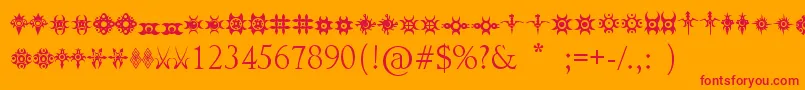 Weitere Informationen zur JewelryDesignShapes-Schriftart JewelryDesignShapes-Schriftart – Rote Schriften auf orangefarbenem Hintergrund