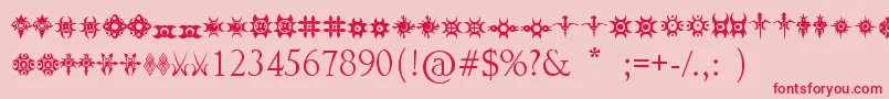 JewelryDesignShapes Font – Red Fonts on Pink Background