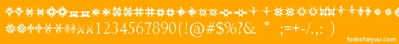 フォントJewelryDesignShapes – オレンジの背景に白い文字