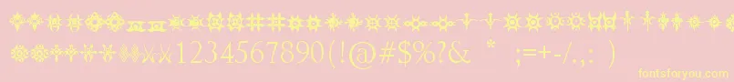 JewelryDesignShapes Font – Yellow Fonts on Pink Background