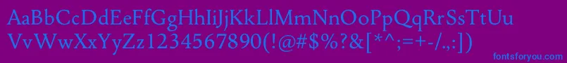 フォントJenrivRegularDonationware – 紫色の背景に青い文字