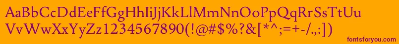 JenrivRegularDonationware Font – Purple Fonts on Orange Background