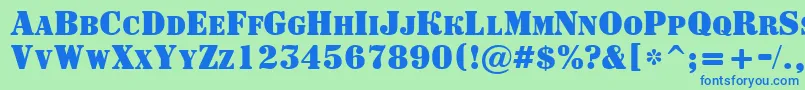 ASignboardcpsBold Font – Blue Fonts on Green Background