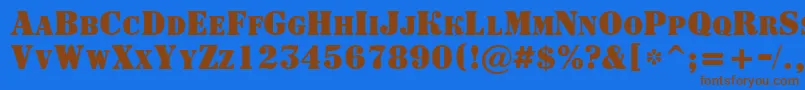 Шрифт ASignboardcpsBold – коричневые шрифты на синем фоне