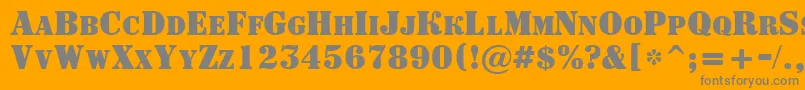 ASignboardcpsBold-Schriftart – Graue Schriften auf orangefarbenem Hintergrund