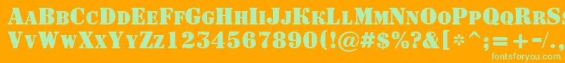 ASignboardcpsBold-Schriftart – Grüne Schriften auf orangefarbenem Hintergrund