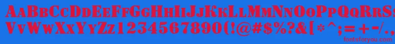 ASignboardcpsBold Font – Red Fonts on Blue Background