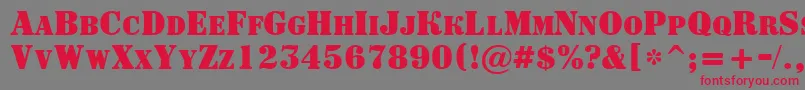 ASignboardcpsBold-fontti – punaiset fontit harmaalla taustalla