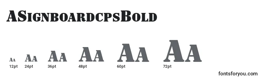 Размеры шрифта ASignboardcpsBold