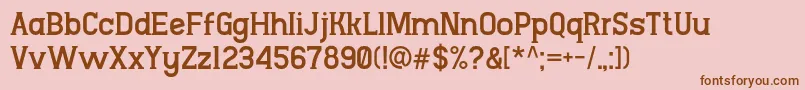 NgopidokenRegular-Schriftart – Braune Schriften auf rosa Hintergrund