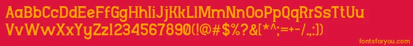NgopidokenRegular Font – Orange Fonts on Red Background