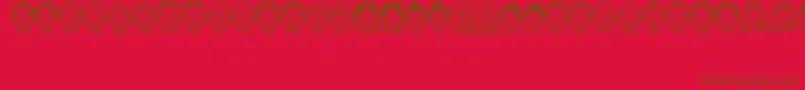 HairApparentJl-Schriftart – Braune Schriften auf rotem Hintergrund