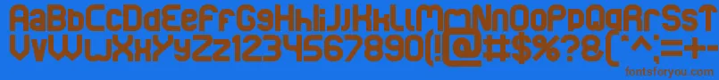 Basic Font – Brown Fonts on Blue Background