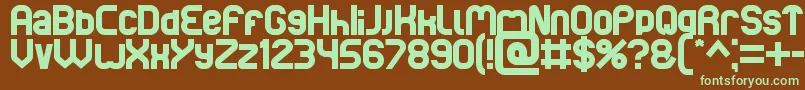 Basic Font – Green Fonts on Brown Background