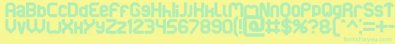 Basic Font – Green Fonts on Yellow Background