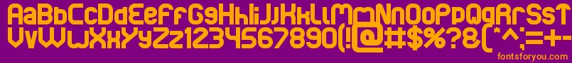 Basic-fontti – oranssit fontit violetilla taustalla