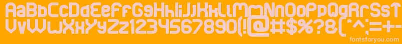 Basic Font – Pink Fonts on Orange Background