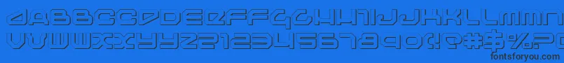 Travelers Font – Black Fonts on Blue Background