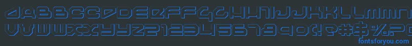フォントTravelers – 黒い背景に青い文字