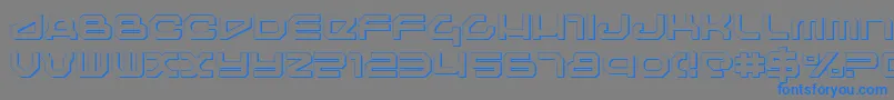 フォントTravelers – 灰色の背景に青い文字