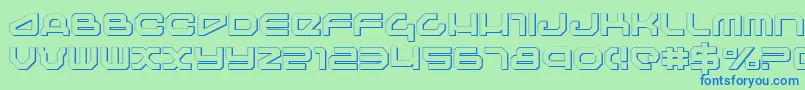 Travelers Font – Blue Fonts on Green Background