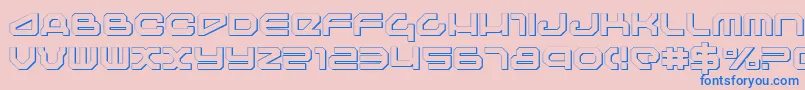 フォントTravelers – ピンクの背景に青い文字