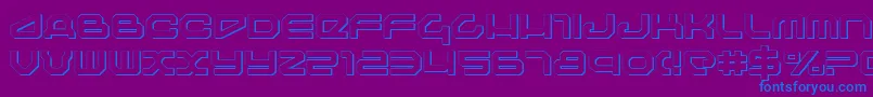 フォントTravelers – 紫色の背景に青い文字