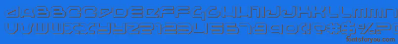 Travelers Font – Brown Fonts on Blue Background