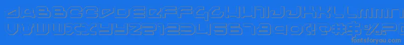 Travelers-fontti – harmaat kirjasimet sinisellä taustalla