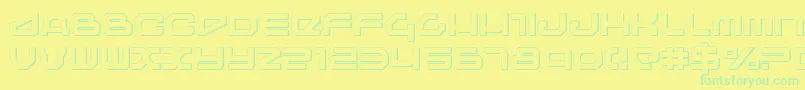 フォントTravelers – 黄色い背景に緑の文字