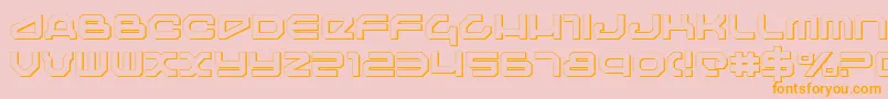 フォントTravelers – オレンジの文字がピンクの背景にあります。