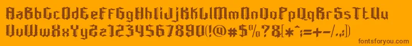 BonzerDresden-Schriftart – Braune Schriften auf orangefarbenem Hintergrund
