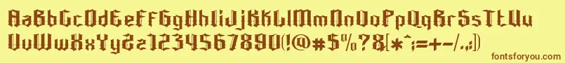 BonzerDresden Font – Brown Fonts on Yellow Background