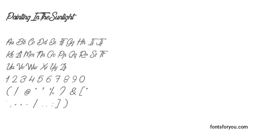 Шрифт PaintingInTheSunlight – алфавит, цифры, специальные символы