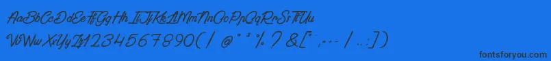 PaintingInTheSunlight Font – Black Fonts on Blue Background